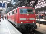 baureihe-111/346757/111-009-mit-einem-rhein-sieg-express-nach 111 009 mit einem Rhein-Sieg-Express nach Aachen im Kölner Hbf